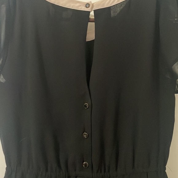 I Love HB 1 Dress Sz M Black Fushia Trim Sheer Lined Pleated Skirt - Picture 11 of 11